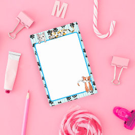 Kawaii Blauwe kleur met poten schattige kittens 4" Post-it® Notes