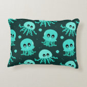 Kawaii Blauwe Kwallen Patroon Accent Kussen (Achterkant)