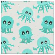 Kawaii Blauwe Octopus Schattige Patroon