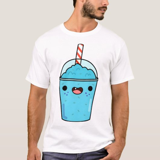 Kawaii Blauwe Slushy T-shirt (Voorkant)