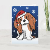 Kawaii Blenheim Cavalier Spaniel kerstkaart Feestdagen Kaart (Voorkant)