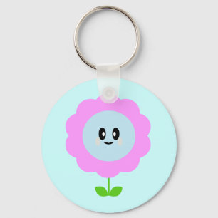 KAWAII BLOEM ZOETE ROZE BLAUWE SLEUTELRING SLEUTELHANGER
