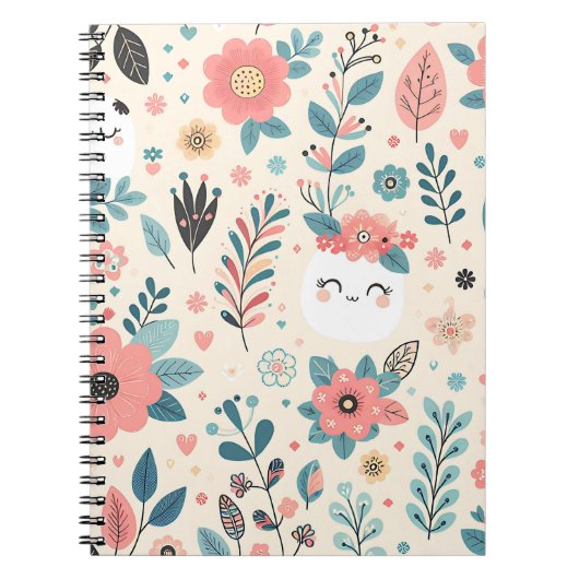 Kawaii bloementuin notitieboek (Voorkant)