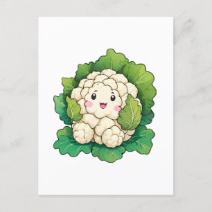 Kawaii Bloemkool Briefkaart