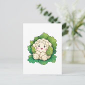 Kawaii Bloemkool Briefkaart (Staand voorkant)
