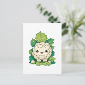 Kawaii Bloemkool Briefkaart (Staand voorkant)