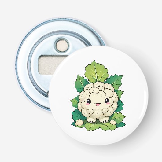 Kawaii Bloemkool Button Flesopener (Voorkant)