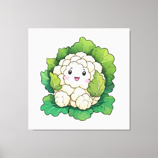 Kawaii Bloemkool Canvas Afdruk (Voorkant)