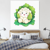 Kawaii Bloemkool Canvas Afdruk (Insitu (Slaapkamer))
