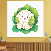 Kawaii Bloemkool Canvas Afdruk (Insitu (Woonkamer))