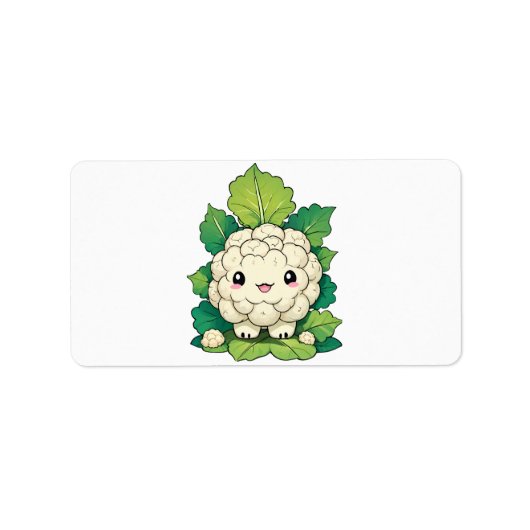 Kawaii Bloemkool Etiket (Voorkant)