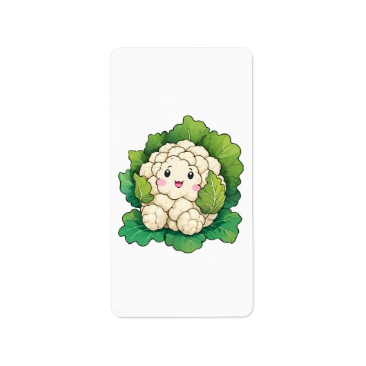 Kawaii Bloemkool Etiket (Voorkant)