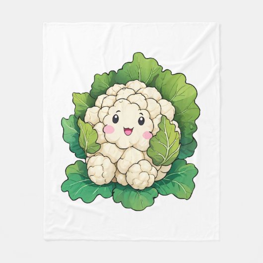 Kawaii Bloemkool Fleece Deken (Voorkant)