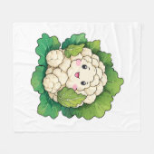 Kawaii Bloemkool Fleece Deken (Voorkant (Horizontaal))