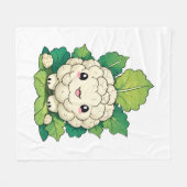 Kawaii Bloemkool Fleece Deken (Voorkant (Horizontaal))