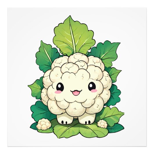 Kawaii Bloemkool Foto Afdruk (Voorkant)