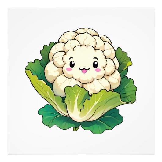 Kawaii Bloemkool Foto Afdruk (Voorkant)