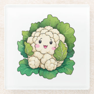 Kawaii Bloemkool Glazen Onderzetter