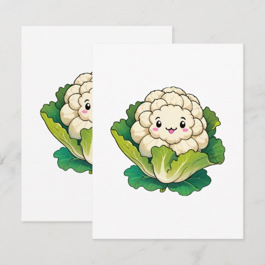 Kawaii Bloemkool Informatiekaartje (Voorkant / Achterkant)