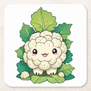 Kawaii Bloemkool Kartonnen Onderzetters