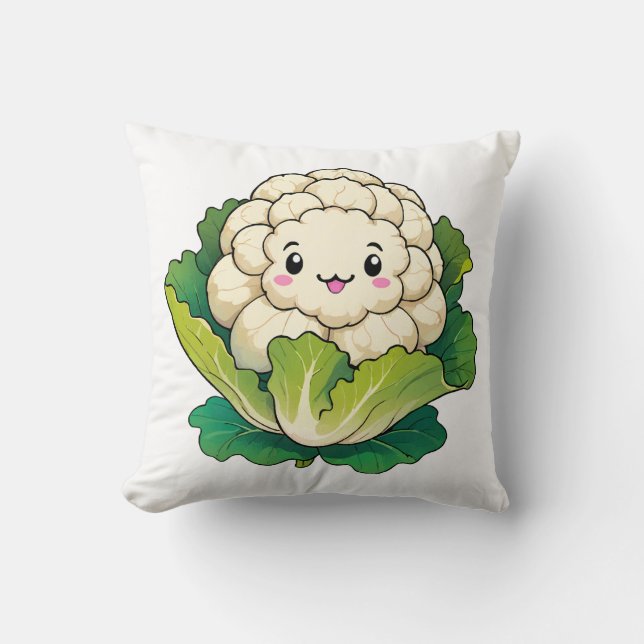 Kawaii Bloemkool Kussen (Voorkant)