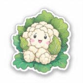 Kawaii Bloemkool Sticker (Voorkant)