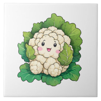 Kawaii Bloemkool Tegeltje