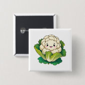 Kawaii Bloemkool Vierkante Button 5,1 Cm (Voorkant /achterkant)