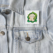 Kawaii Bloemkool Vierkante Button 5,1 Cm (In situ)