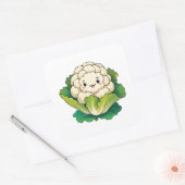 Kawaii Bloemkool Vierkante Sticker (Envelop)