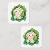 Kawaii Bloemkool Vierkante Visitekaartje (Voorkant / Achterkant)