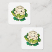 Kawaii Bloemkool Vierkante Visitekaartje (Voorkant / Achterkant)