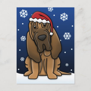 Kawaii Bloodhound Christmas Briefkaart