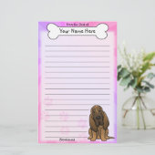 Kawaii Bloodhound Stationery Briefpapier (Staand voorkant)