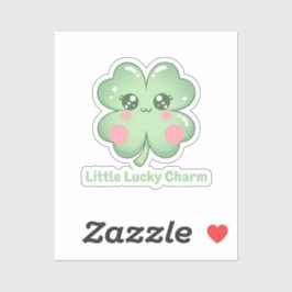 Kawaii Blosende Vierbladige Klaver Geluksbrenger Sticker