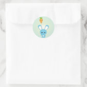 Kawaii Blue Bunny en wortelballon stickers (Tas)