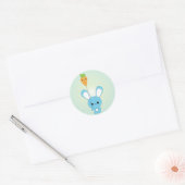 Kawaii Blue Bunny en wortelballon stickers (Envelop)