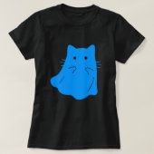 Kawaii Blue Cat Ghost T-shirt (Design voorkant)