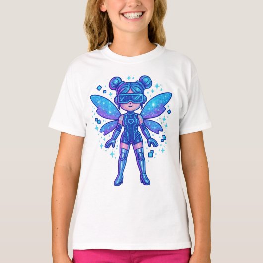 Kawaii Blue Fairy – Cute Magical T-shirt (Voorkant)