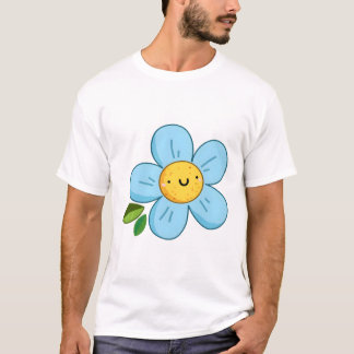 Kawaii Blue Flower T-shirt