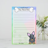 Kawaii Blue Heeler Stationery Briefpapier (Staand voorkant)