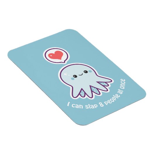 Kawaii Blue Octopus Magneet (Rechterzijde)