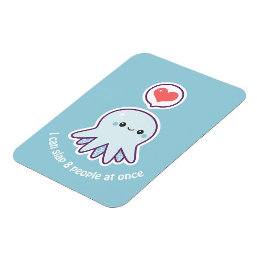 Kawaii Blue Octopus Magneet (Linkerzijde)