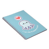 Kawaii Blue Octopus Notitieboek (Rechterzijde)