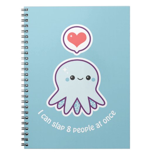 Kawaii Blue Octopus Notitieboek (Voorkant)