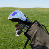 Kawaii Blue Rainbow Clouds, gepersonaliseerd Golfheadcover (Insitu)