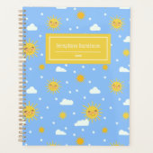 Kawaii Blue Sky Sunshine Weather Persoonlijke naam Planner (Voorkant)