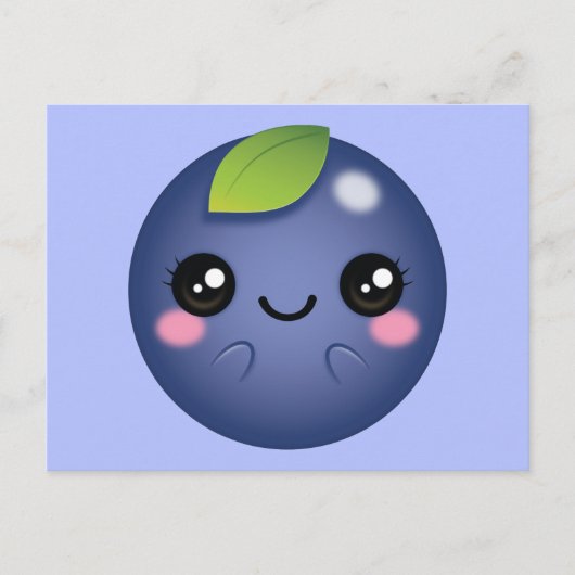 Kawaii Blueberry Briefkaart (Voorkant)