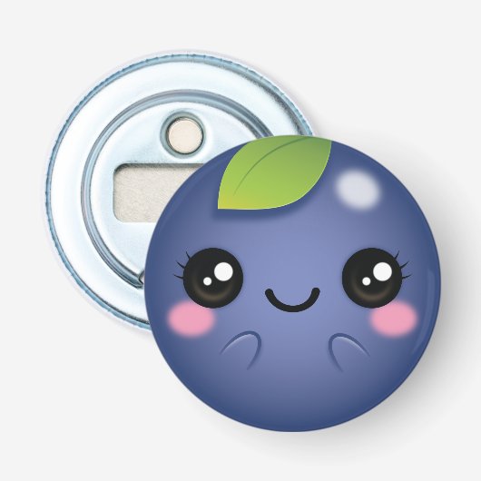 Kawaii Blueberry Button Flesopener (Voorkant)