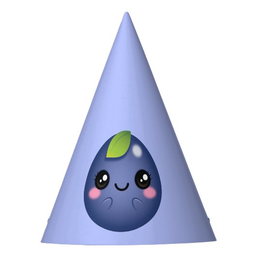 Kawaii Blueberry Feesthoedjes (Voorkant)